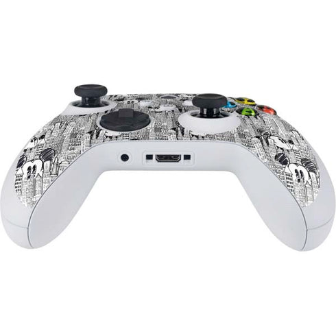 Disney Mickey Mouse Cityscape Sketch Xbox Series S Controller Skin